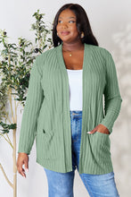 Load image into Gallery viewer, Top - Basic Bae Ribbed Open Front Cardigan with Pockets - 5 Color Options