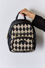 Load image into Gallery viewer, David Jones Argyle Pattern PU Leather Backpack