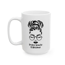Load image into Gallery viewer, Brains, Beauty and Blessings Ceramic Mug, (11oz, 15oz)