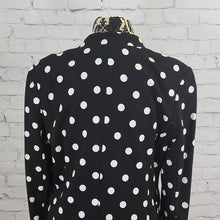 Load image into Gallery viewer, Versona Size Medium Black and White Polkadot Blazer
