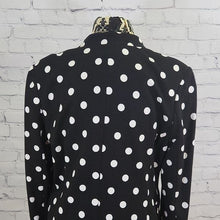 Load image into Gallery viewer, Versona Size Medium Black and White Polkadot Blazer