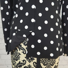 Load image into Gallery viewer, Versona Size Medium Black and White Polkadot Blazer