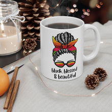 Load image into Gallery viewer, Black, Blessed, and Beautiful Ceramic Mug, (11oz, 15oz)