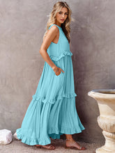 Load image into Gallery viewer, Dress - BBPro Ruffled Tiered Maxi Dress with Pockets