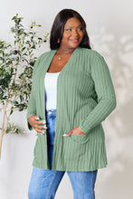 Load image into Gallery viewer, Top - Basic Bae Ribbed Open Front Cardigan with Pockets - 5 Color Options
