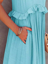 Load image into Gallery viewer, Dress - BBPro Ruffled Tiered Maxi Dress with Pockets