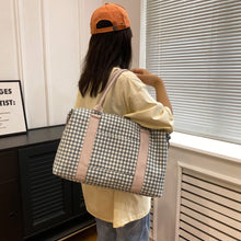 Load image into Gallery viewer, Bags - Houndstooth Canvas Travel Bag