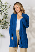 Load image into Gallery viewer, Top - Basic Bae Ribbed Open Front Cardigan with Pockets - 5 Color Options