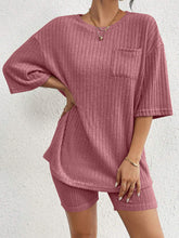 Load image into Gallery viewer, Set- BBPro Ribbed Round Neck Shorts Set