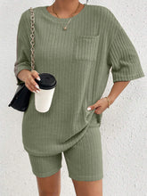 Load image into Gallery viewer, Set- BBPro Ribbed Round Neck Shorts Set