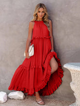 Load image into Gallery viewer, Dress - BBPro Ruffled Tiered Maxi Dress with Pockets