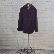 Load image into Gallery viewer, St. John's Bay Size Large Double Breasted Purple Pea Coat