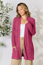 Load image into Gallery viewer, Top - Basic Bae Ribbed Open Front Cardigan with Pockets - 5 Color Options