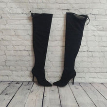 Load image into Gallery viewer, Aldo Size 9 Asteille Over-the-Knee Suede Boots-Mid Night Black