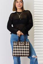 Load image into Gallery viewer, Bag - David Jones Argyle Pattern PU Leather Handbag