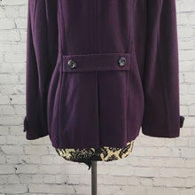 Load image into Gallery viewer, St. John's Bay Size Large Double Breasted Purple Pea Coat