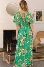 Load image into Gallery viewer, Dress - ODDI Floral Smocked Tied Back Maxi Dress