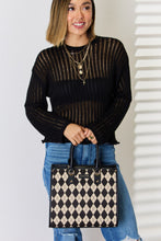 Load image into Gallery viewer, Bag - David Jones Argyle Pattern PU Leather Handbag
