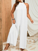 Load image into Gallery viewer, Jumpsuit - BBPro Plus Size Halter Neck Wide Leg Jumpsuit