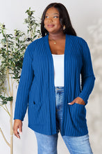 Load image into Gallery viewer, Top - Basic Bae Ribbed Open Front Cardigan with Pockets - 5 Color Options