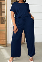 Load image into Gallery viewer, Jumpsuits - BBPro Plus Size Drawstring Waist Short Sleeve Jumpsuit