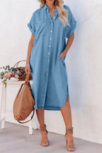 Load image into Gallery viewer, Dress - BBPro Short Sleeve Button Down Denim Dress