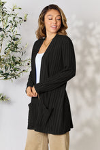 Load image into Gallery viewer, Top - Basic Bae Ribbed Open Front Cardigan with Pockets - 5 Color Options