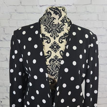 Load image into Gallery viewer, Versona Size Medium Black and White Polkadot Blazer
