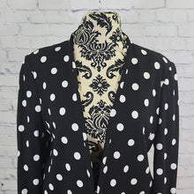 Load image into Gallery viewer, Versona Size Medium Black and White Polkadot Blazer
