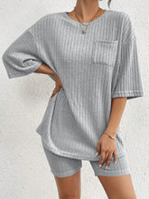 Load image into Gallery viewer, Set- BBPro Ribbed Round Neck Shorts Set