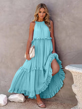 Load image into Gallery viewer, Dress - BBPro Ruffled Tiered Maxi Dress with Pockets