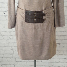 Load image into Gallery viewer, New York & Company Size M Belted Sweater Dress