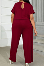 Load image into Gallery viewer, Jumpsuits - BBPro Plus Size Drawstring Waist Short Sleeve Jumpsuit