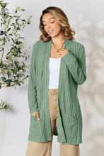 Load image into Gallery viewer, Top - Basic Bae Ribbed Open Front Cardigan with Pockets - 5 Color Options