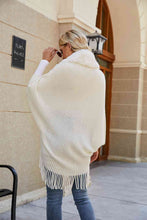 Load image into Gallery viewer, Top -Fringe Detail Long Sleeve Ribbed Poncho - 6 Color Options