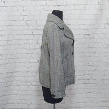 Load image into Gallery viewer, Banana Republic Black and White Herringbone Tweed Coat