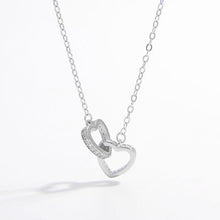 Load image into Gallery viewer, Jewelry - Sterling Silver Inlaid Zircon Heart Necklace
