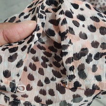 Load image into Gallery viewer, Express Leopard Pink Print Faux Wrap Peplum Blouse- L