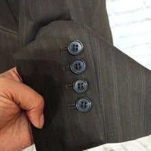 Load image into Gallery viewer, Ann Taylor Size 6 Brown and Light Blue Pinstripe Blazer