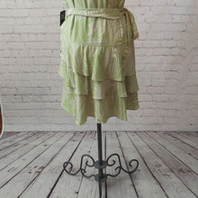 Load image into Gallery viewer, Express Size L Green Printed Sleeveless Tiered Ruffle Dress