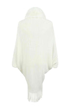 Load image into Gallery viewer, Top -Fringe Detail Long Sleeve Ribbed Poncho - 6 Color Options