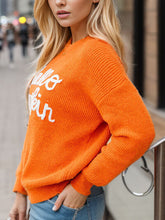 Load image into Gallery viewer, Top - HELLO PUMPKIN Dropped Shoulder Sweater
