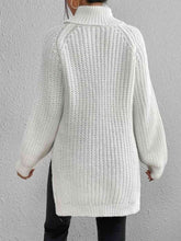 Load image into Gallery viewer, Top - Rib-Knit Slit Turtleneck - 12 Color Options