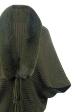 Load image into Gallery viewer, Top -Fringe Detail Long Sleeve Ribbed Poncho - 6 Color Options