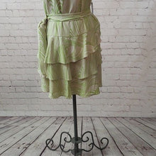 Load image into Gallery viewer, Express Size L Green Printed Sleeveless Tiered Ruffle Dress