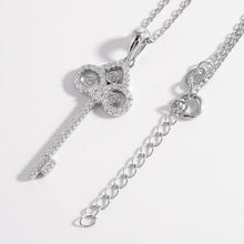 Load image into Gallery viewer, Jewelry - Sterling Silver Inlaid Zircon Key Shape Necklace