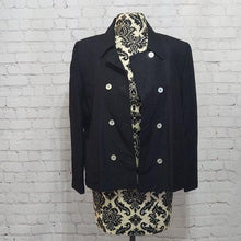 Load image into Gallery viewer, Giorgio Sant' Angelo Size 8 Black Linen Blazer