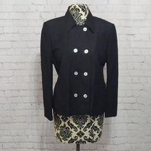 Load image into Gallery viewer, Giorgio Sant' Angelo Size 8 Black Linen Blazer