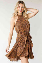 Load image into Gallery viewer, Dress - First Love Leopard Belted Sleeveless Dress