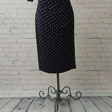 Load image into Gallery viewer, Connected Apparel Size 10 Navy Blue Polka Dot Wrap Dress